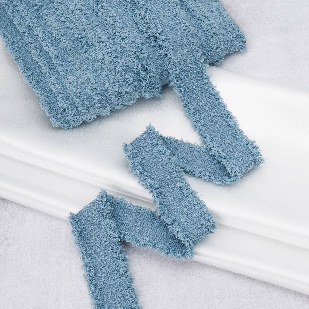 Тесьма отделочная твидовая 40 мм / 41.14 метра, голубой, 3Al286