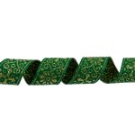 Лента (тесьма) жаккардовая 23.0-25.0 мм / 25 метров, зеленый/под золото, Blitz