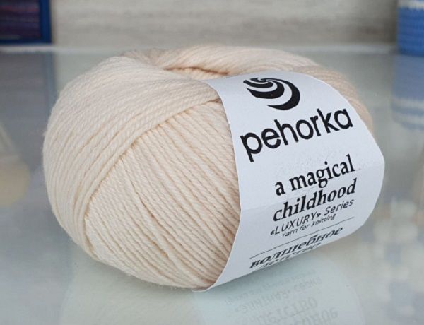 Пряжа Пехорка Волшебное детство / уп.5 мот. по 50 г, 220 м, цв.442 натуральный