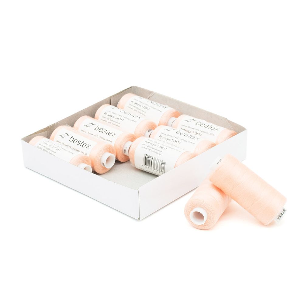 Нитки швейные бытовые Bestex 40/2, 365 м (400 ярд) / 10 кат., 289 жемчужно-персиковый