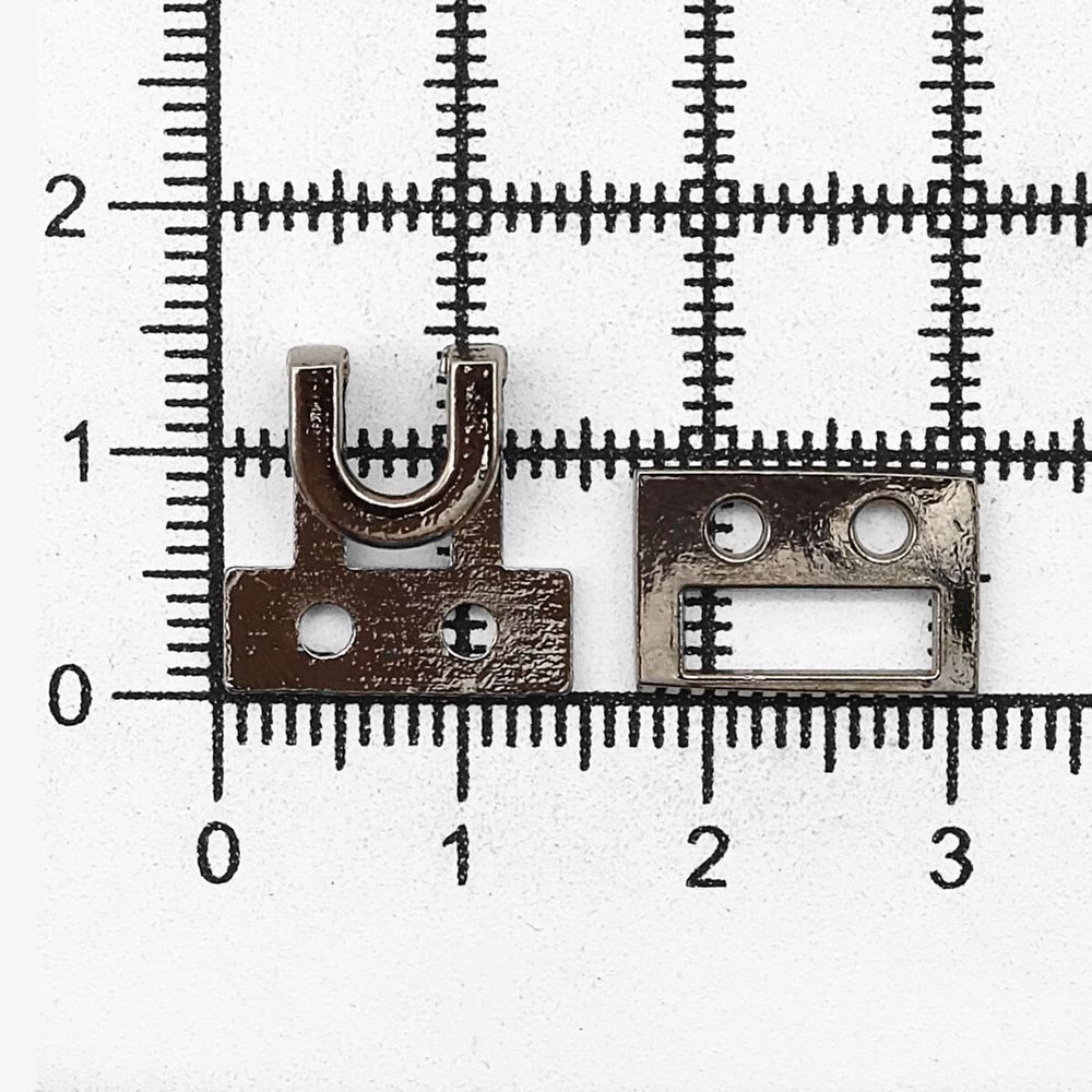 Крючки пришивные декоративные 20х15 мм, чер.никель, 20 шт