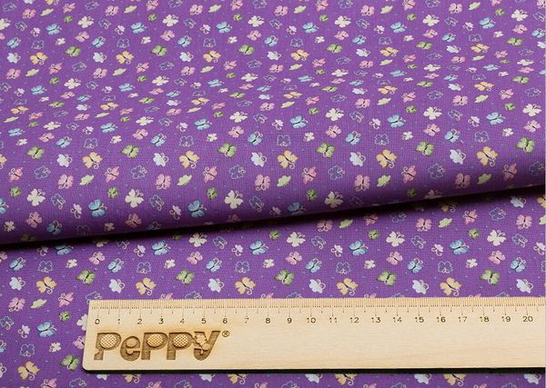Ткань для пэчворка Peppy Нежная история, рулон 112 см / 5 метров, НИ-06 фиолетовый, Peppy