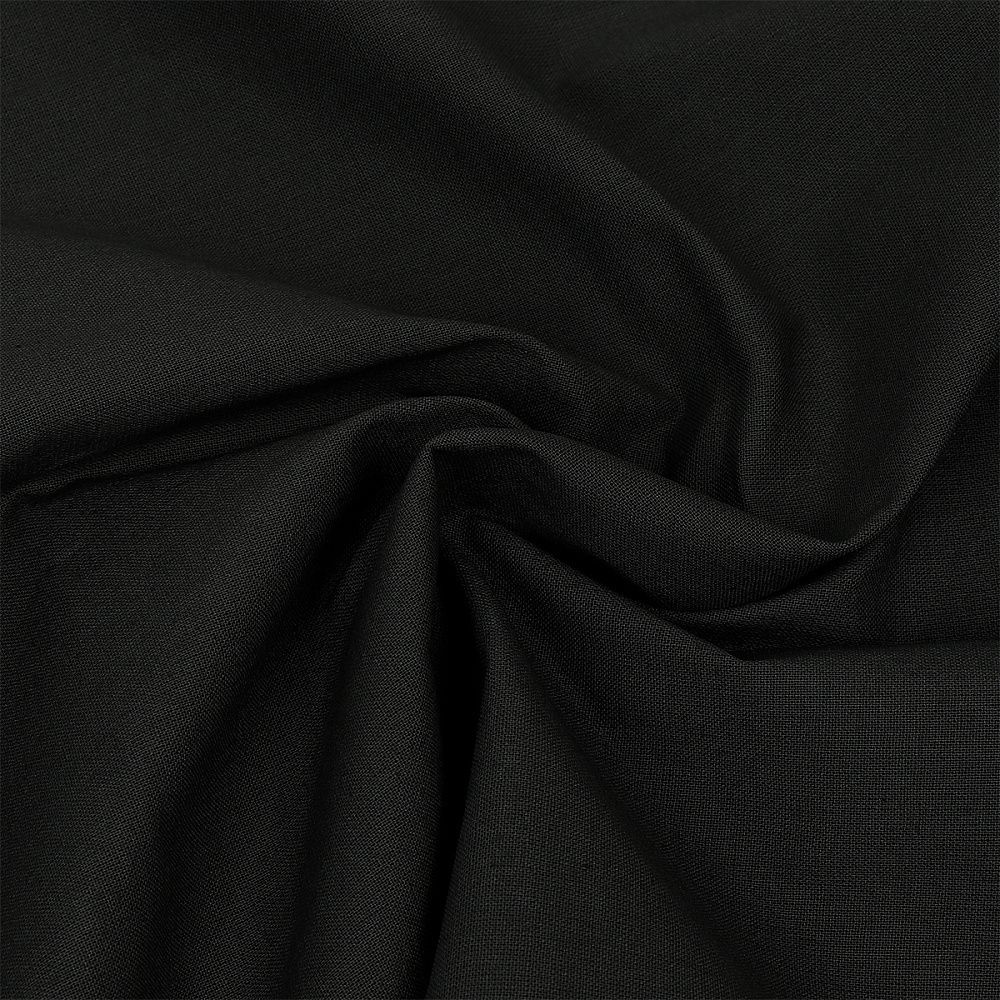 Бязь гладкокрашеная 140 г/м², шир.150 см, цв.черный, 60-80м /TOS/