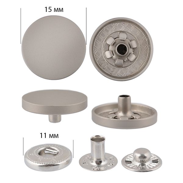 Кнопка Альфа (S-образная) ⌀15.0 мм, ≈100 шт, (внутренние ⌀11 мм) цв.никель матовый, TBY