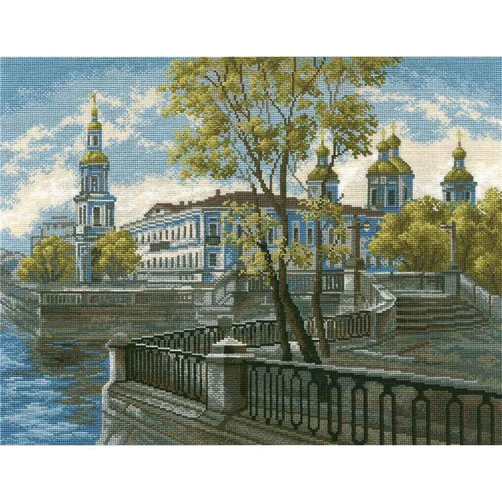 Набор для вышивания нитками Hobby&amp;Pro, по мотивам одноименной акварели К. Куземы Никольский собор, 45х35 см