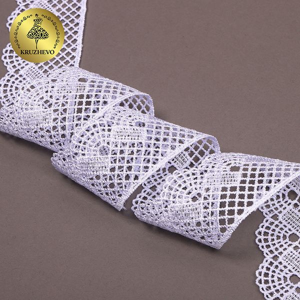 Кружево гипюр (плетёное) 45 мм, TBY.8540E, 01 белый, 13.25м, Kruzhevo