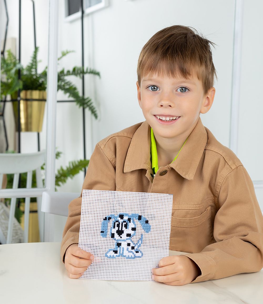 Набор для вышивания нитками Klart, Детские истории. Щенок, 11х12 см