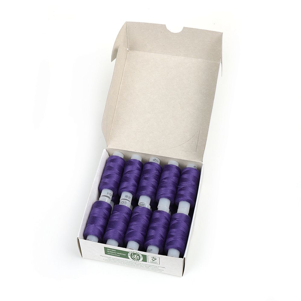 Нитки армированные ПНК им.Кирова 45ЛЛ, бытовые, 200 м / 20 кат., 1912 / 032 фиолетовый