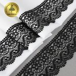 Кружево гипюр (плетёное) 65 мм / 13.71 метров, TBY 8GB014, цв.черный