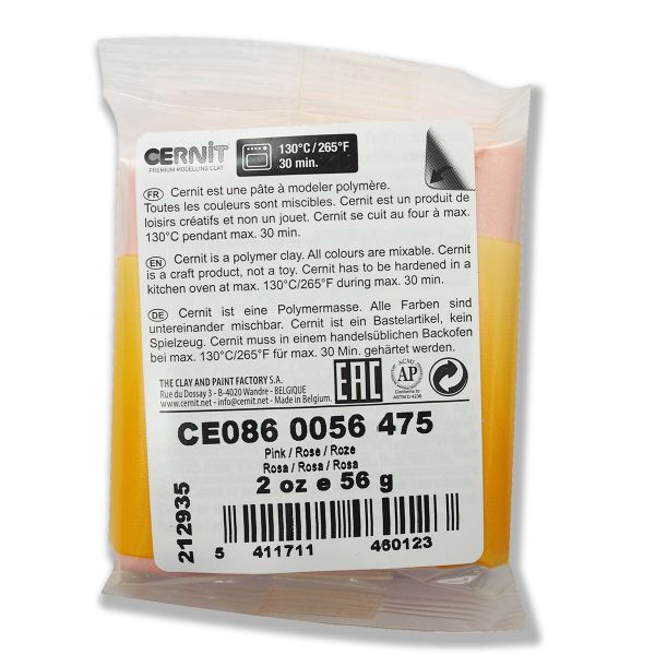 Полимерная глина запекаемая Cernit Pearl 56 гр, 475 розовый