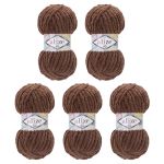 Пряжа Alize (Ализе) Softy Mega / уп.5 мот. по 100 г, 70м, 493 коричневый