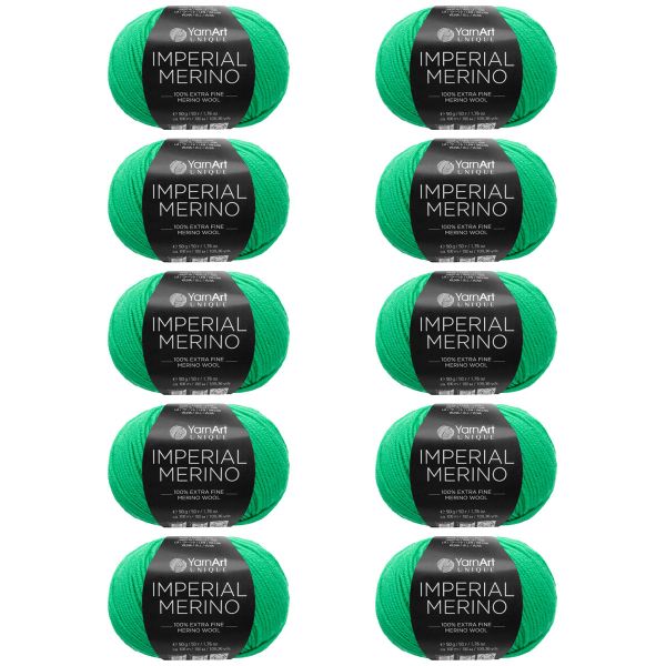 Пряжа YarnArt (ЯрнАрт) Imperial Merino / уп.10 мот. по 50 г, 100 м, 3332 зеленый