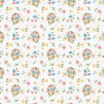 Ткань для пэчворка Peppy Нежная история, отрез 50х55 см, 146 г/м², НИ-07 белый, Peppy