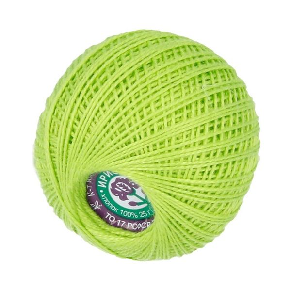 Пряжа ПНК им.Кирова Ирис / уп.20 мот. по 25 г, 150м, №4706 яр.салатовый