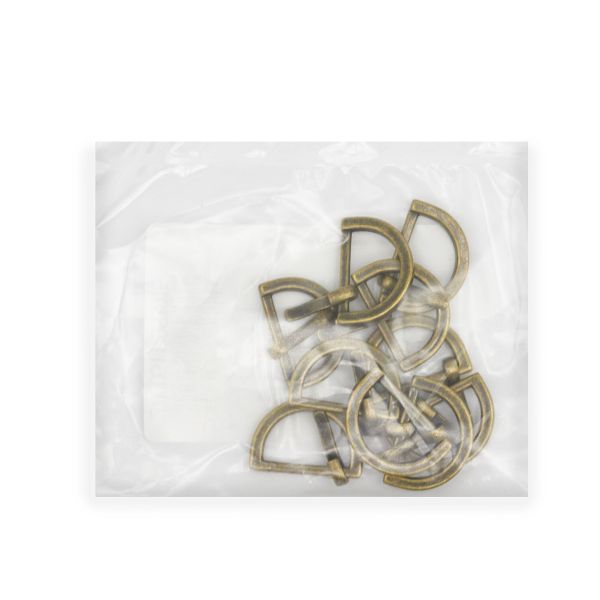 Пряжка ременная металл 15 мм (внешн. 20х14 мм), 10 шт, полукольцо, BIG