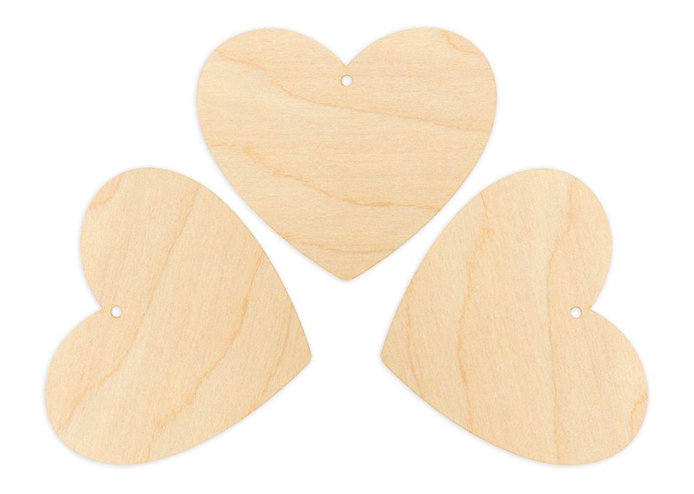 Заготовка из фанеры Набор Сердце, 7.6х9х0.3 см, 3 шт, Mr.Carving БА-19