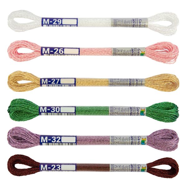 Мулине Gamma набор металлик, цв.06 Сияющий вихрь, 6 мотков по 8 метров