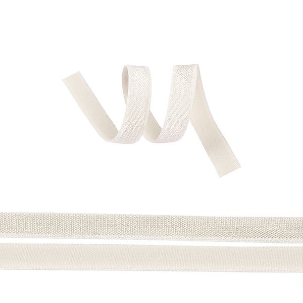 Резинка бельевая (окантовочная) блестящая 10.0 мм / 50 метров, F102 сумрачно-белый