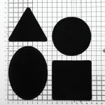 Набор заплаток пришивных из замши, круг, квадрат, треугольник, овал 8см, с перфорацией, 4 шт (20 черный), 59743