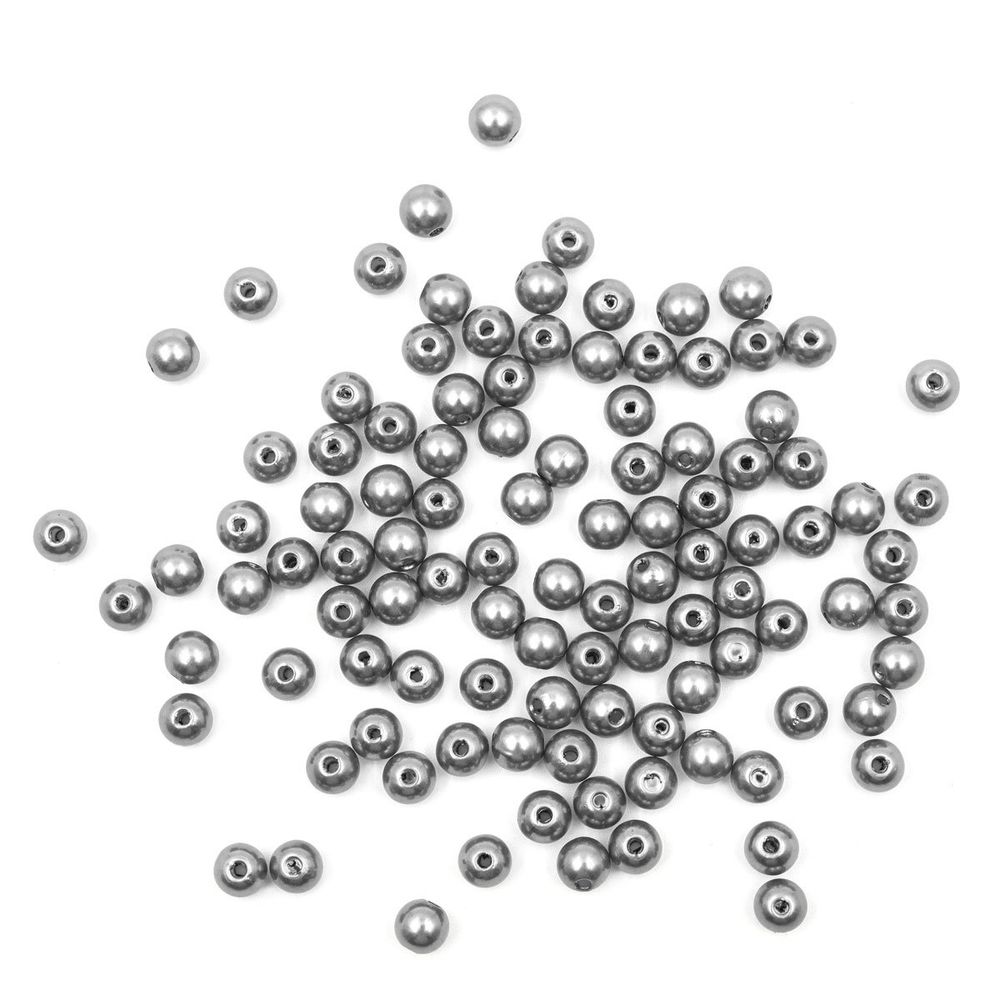 Бусины пластик (жемчуг) ⌀8 мм, 25 г, Astra&Craft, 031 NL серый