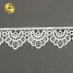 Кружево гипюр (плетёное) 25 мм, 0461 цв.01 белый уп.27м, Kruzhevo