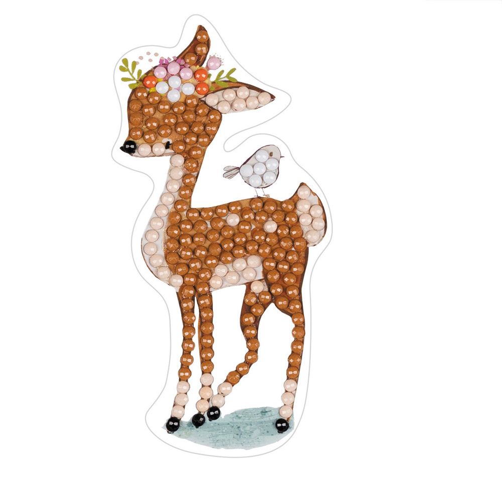 Алмазная (кристальная) мозаика Фрея, наклейки Оленята, 10х9 см