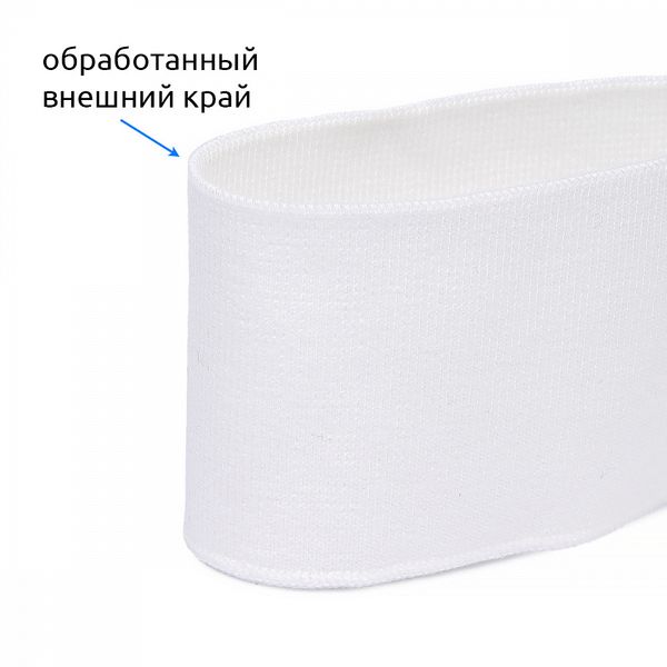 Подвяз (довяз) трикотажный 6.0х80 см, белый, 100% п/э, 5 штук