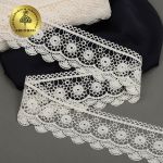 Кружево гипюр (плетёное) матовая нить Kruzhevo 60 мм, TBY.0840, F102 молочный, 13.71м