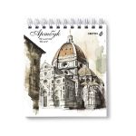 Артбук (скетчбук), блок белый, жесткая подложка, 100 г/м², 166х175 мм, на гребне 80 л. 2 шт, Сердце города 01617, Светоч А231