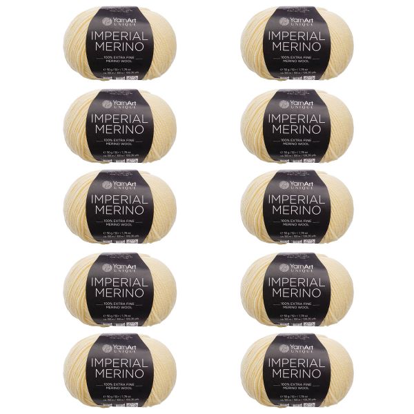 Пряжа YarnArt (ЯрнАрт) Imperial Merino / уп.10 мот. по 50 г, 100 м, 3304 ванильный
