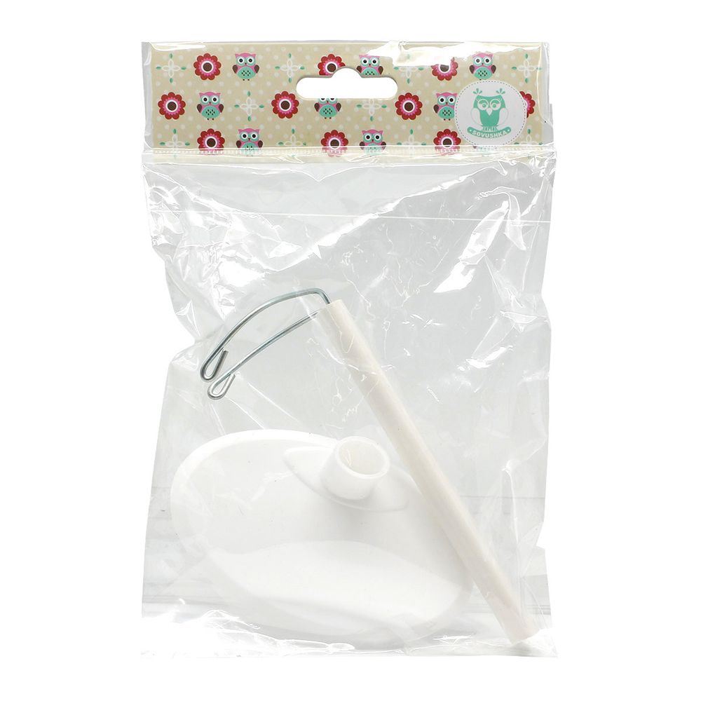 Подставка для кукол и игрушек овальная 10см, H-13-23см: пластик/металл, цв. белый