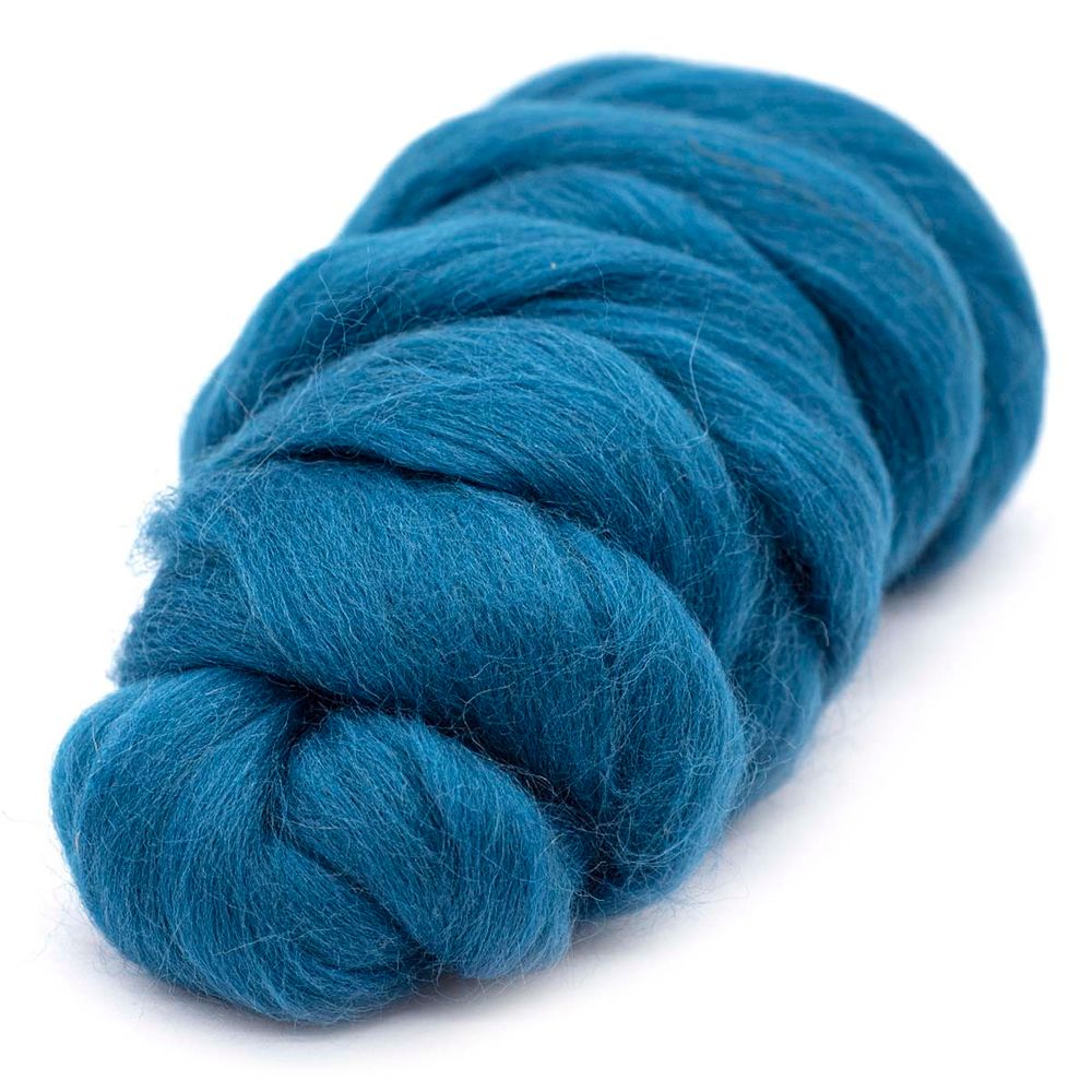 Шерсть для валяния Камтекс Лента для валяния п/тонкая 1х50 г, (25-28 мкр), 2.1 м, 139 морская волна, 614644-24