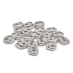 Фиксатор (зажим) для шнура металл плоский, 2 отв., 18х15 мм, (in ⌀4.5 мм), мет. цв.никель, 20 шт