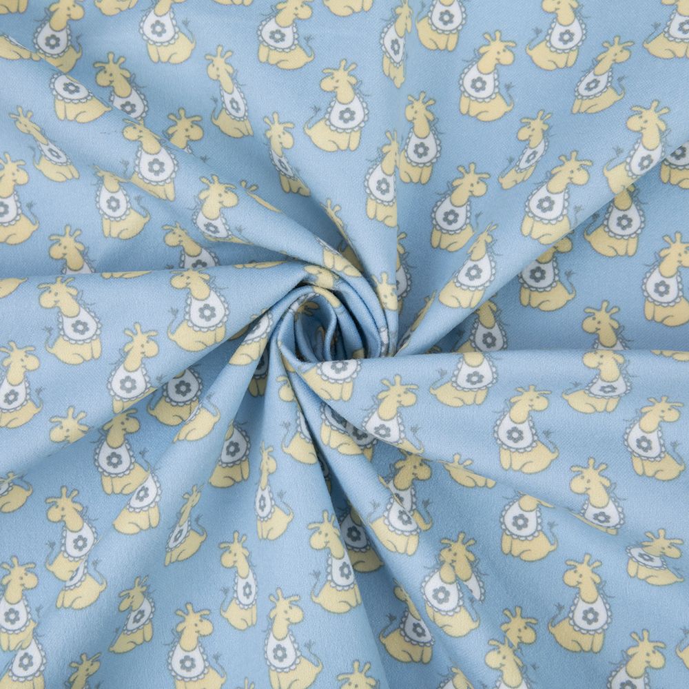 Ткань для пэчворка Peppy Молочные сны фланель, рулон 112 см / 5 метров, МС-01 голубой, Peppy