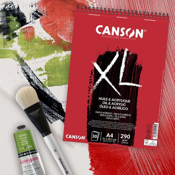 Блокнот XL Oil and Acrylic 290 г/м², A4 21х29.7 см, на спирали 30 л, Canson C400110401
