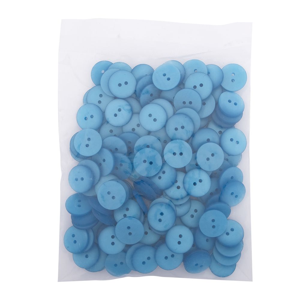 Пуговицы на 2 прокола 28L (18мм), пластик (col.18 морская волна), CR-K18M, 144 шт