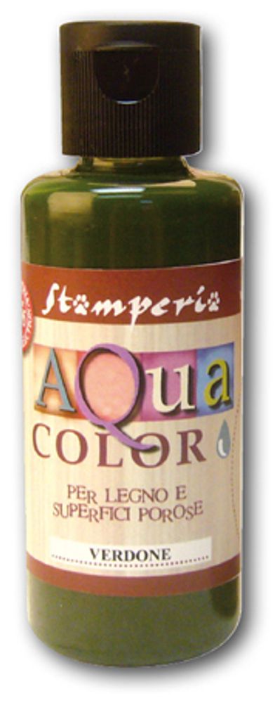 Краска на водной основе Aquacolor, зеленый, Stamperia