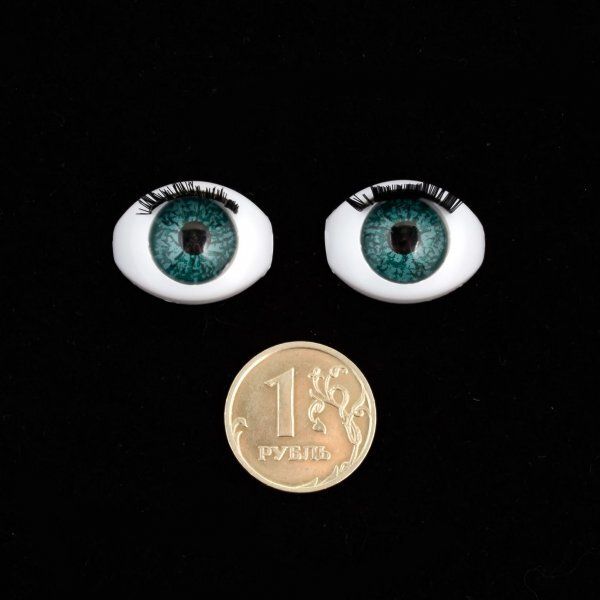 Глаза арт.TK-22 с ресницами цв.зеленый