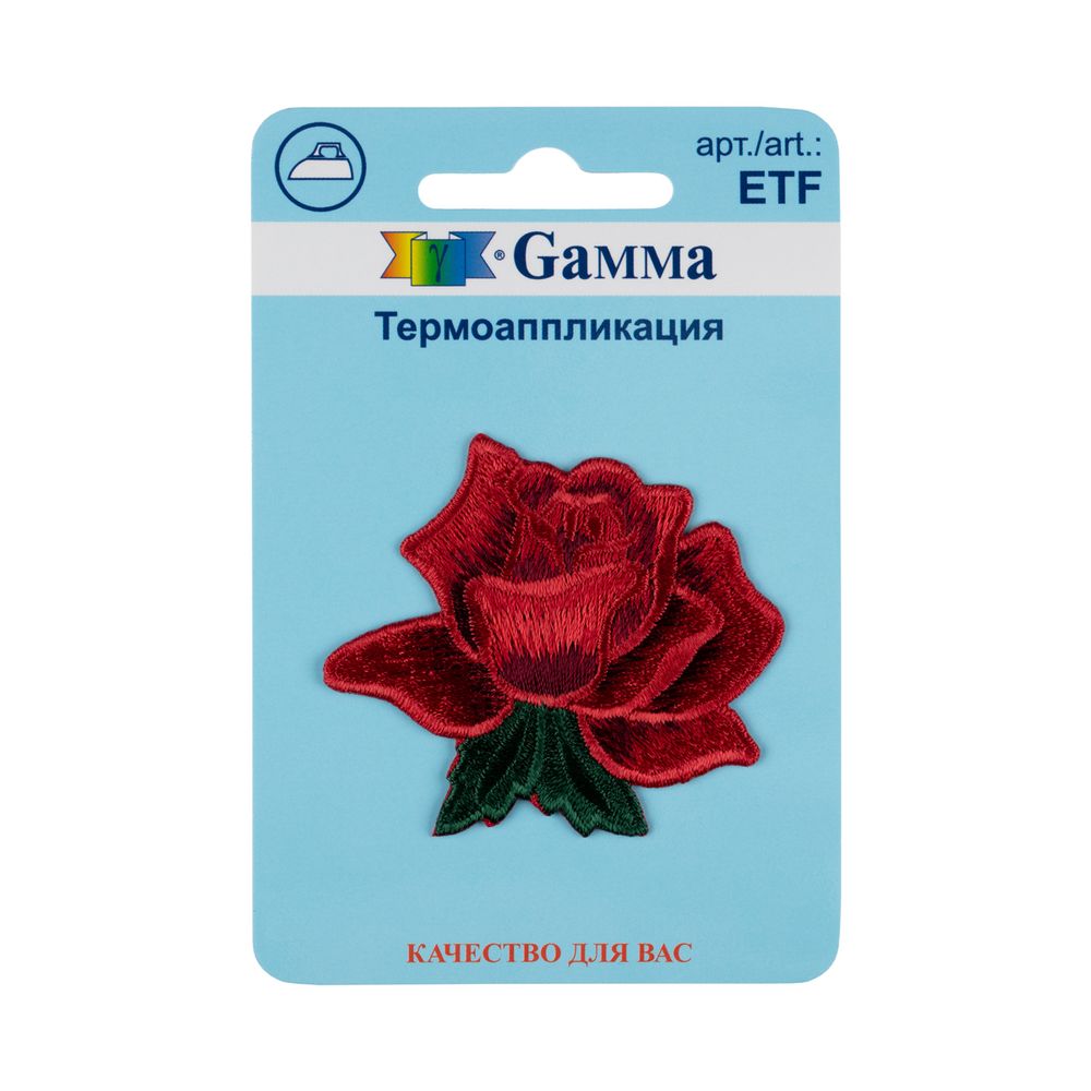 Термоаппликация №03, 1 шт, 01-349 Роза 5.5х4.8 см, Gamma ETF
