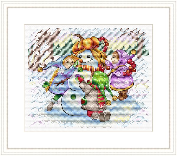 Набор для вышивания нитками МП Студия (Жар-птица), Дружная команда, 15х19 см