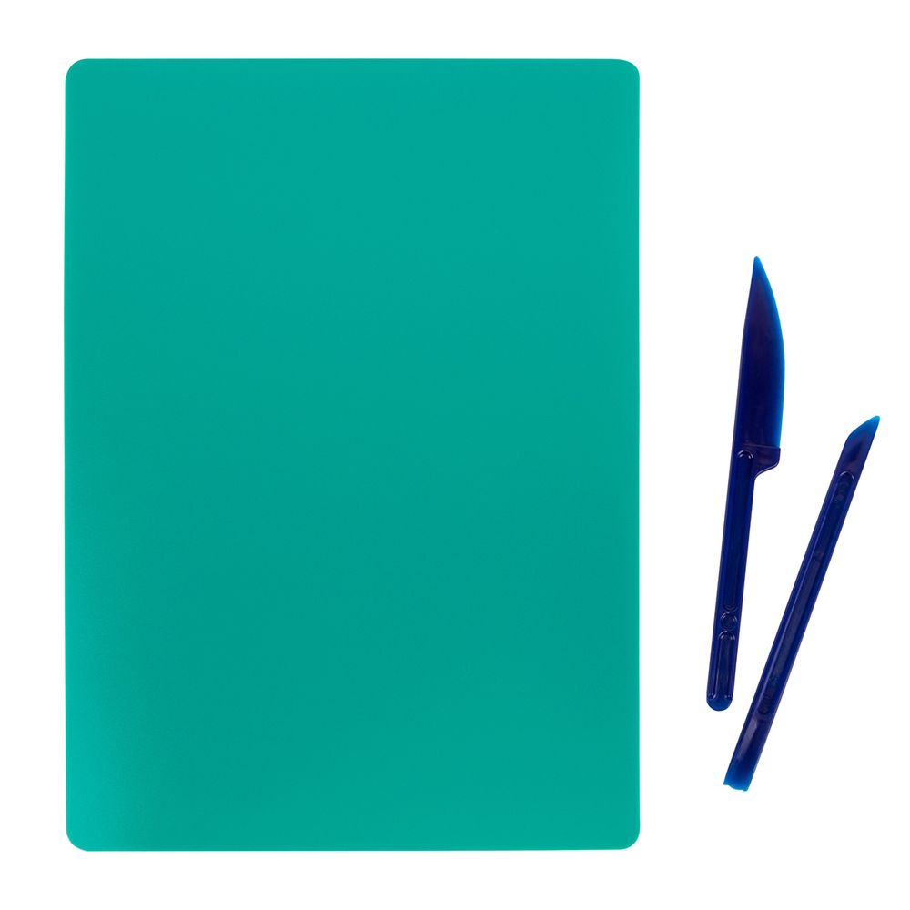 Доска для лепки гибкая со стеками, зеленый, Лео LPDS-A5