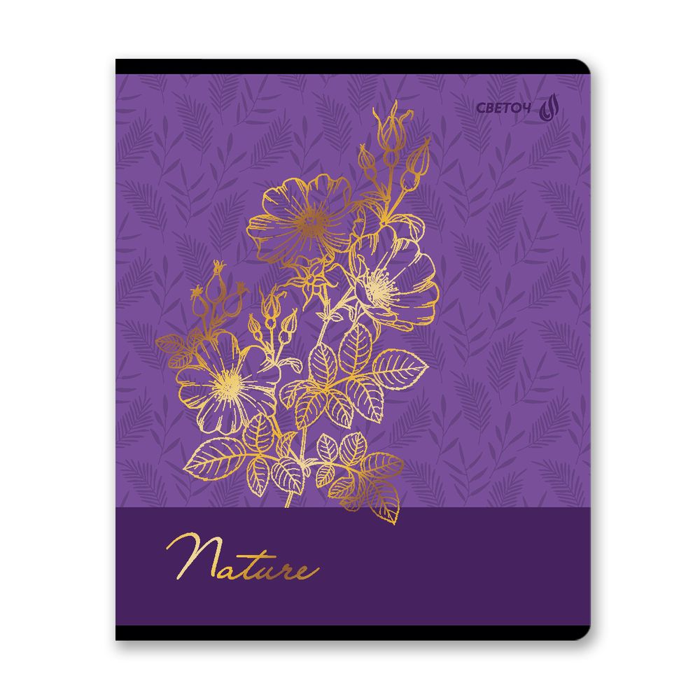 Тетрадь ученическая общая, тиснение золотой фольгой, A5 48 л. на скобе 65 г/м², белизна 100% 10 шт клетка, 01514 Золотые моменты, Светоч Т199