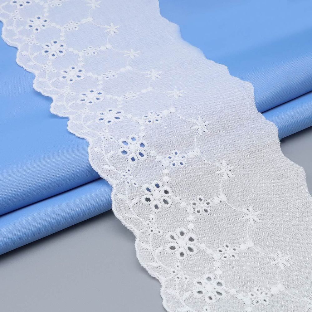 Кружево шитьё 90 мм / 13.72 м, 100% хлопок, неотбеленный