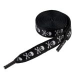 Шнурки 10 мм, 120 см, 1 пар(a), №01 черный (череп белый), Gamma SHL-01/01