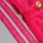 Кружево эластичное (стрейч) 25 мм, 8028, цв.A1402 розовый неон уп.50м, Kruzhevo