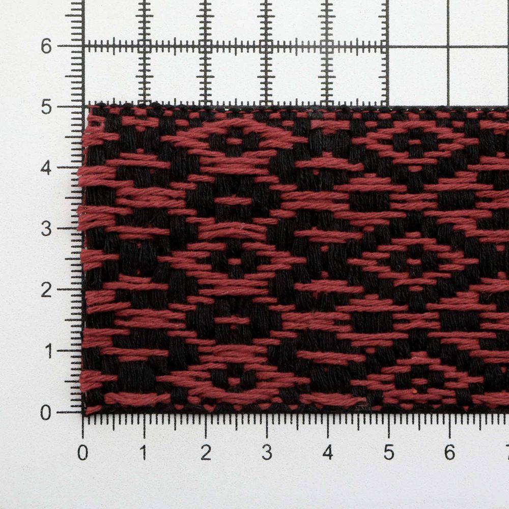 Лента для поясов 50 мм / 25 метров, рис. 9547 (черный/красный) С3798Г17