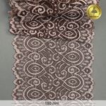 Кружево бельевое эластичное 180 мм / 3 м, L1351 цв.т.бежевый+св.бежевый, Kruzhevo