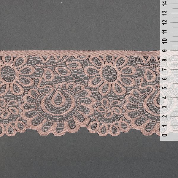 Кружево стрейч (эластичное) 90 мм / 3 метра, TBY.YSTL00839/N, цв.168 серебристый пион, Kruzhevo