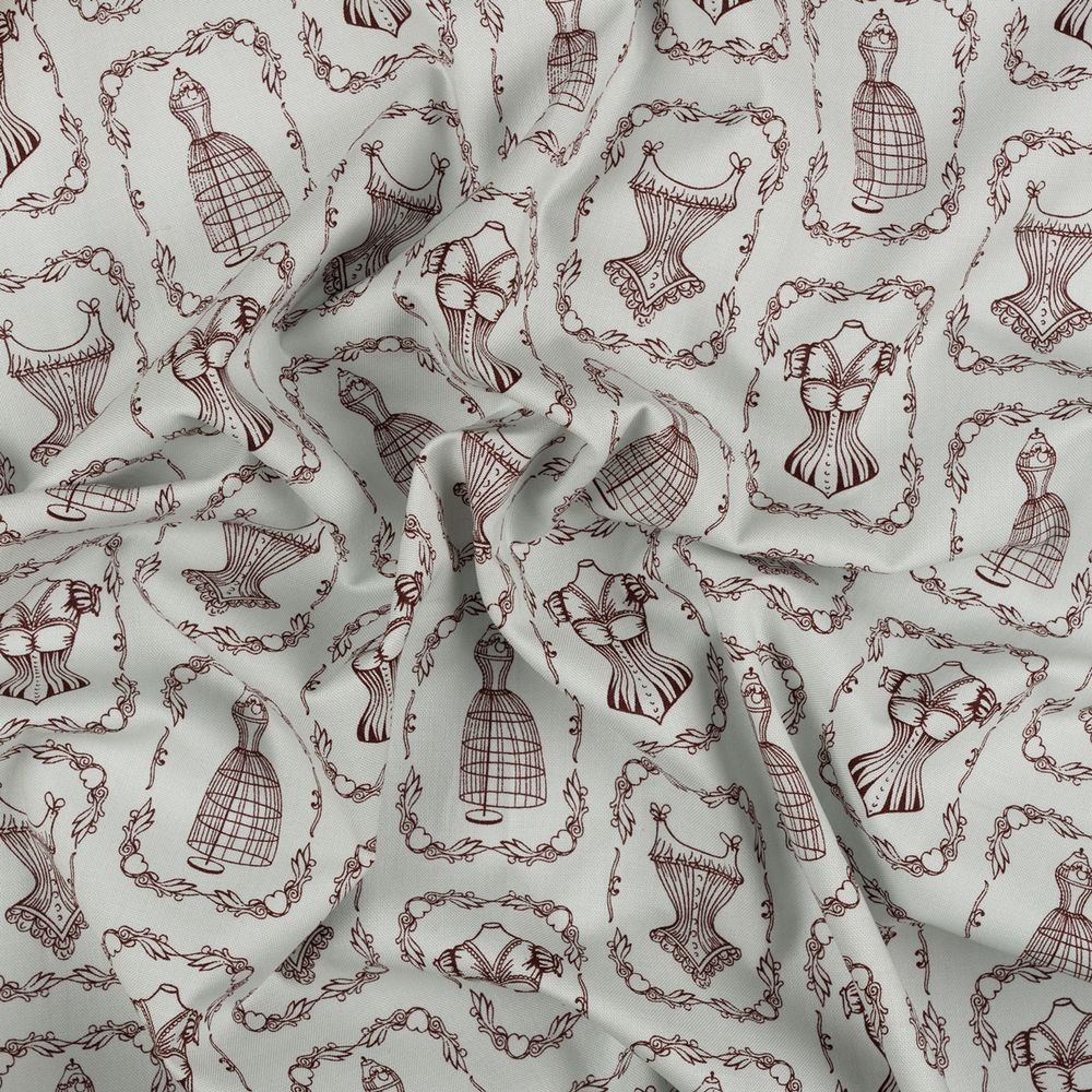 Ткань для пэчворка Peppy Век моды, отрез 50х55 см, 146 г/м², ВМ-16 серый, Peppy