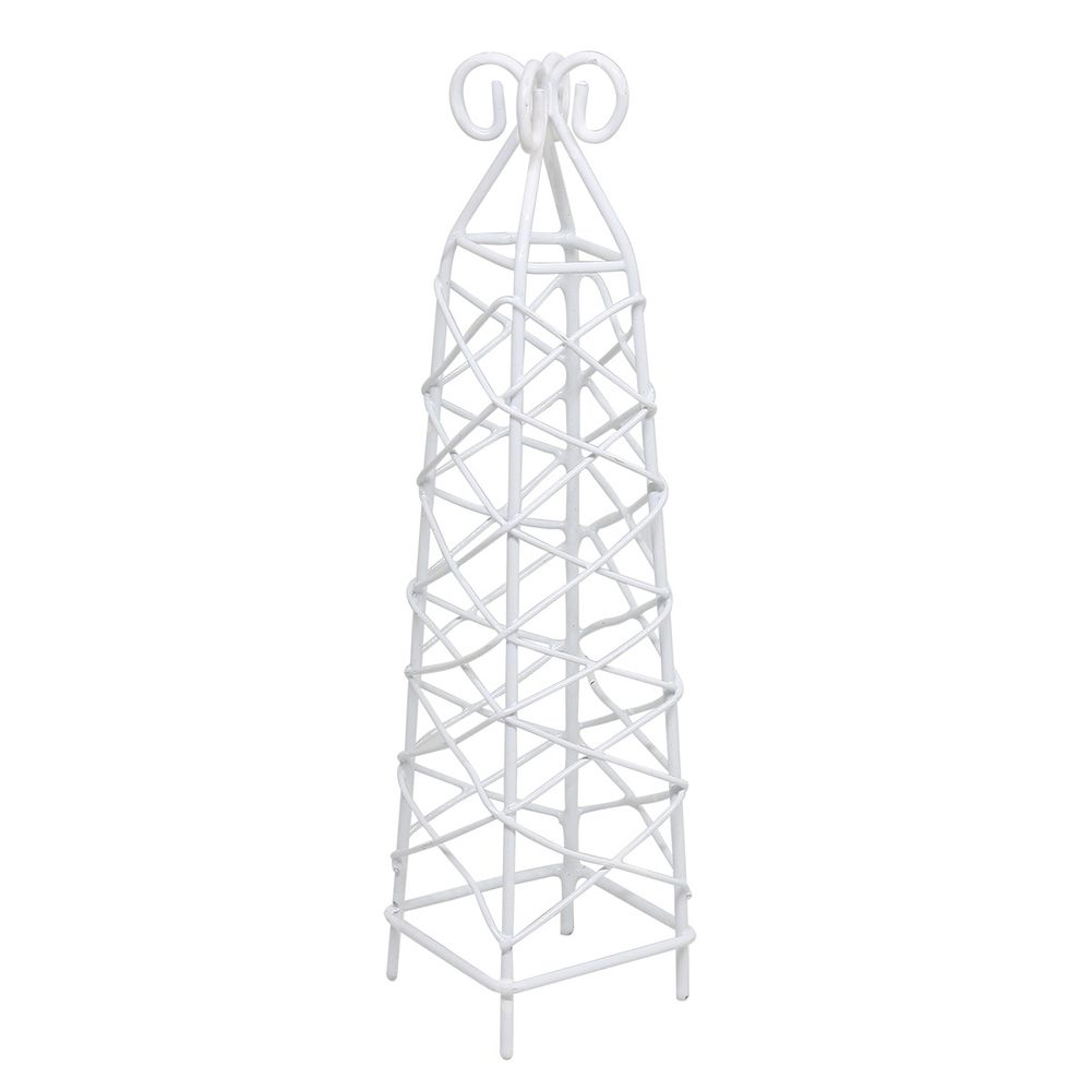 Миниатюра кукольная: Металлическая мини башенка, белая, 3,5х14 см, ScrapBerry"s